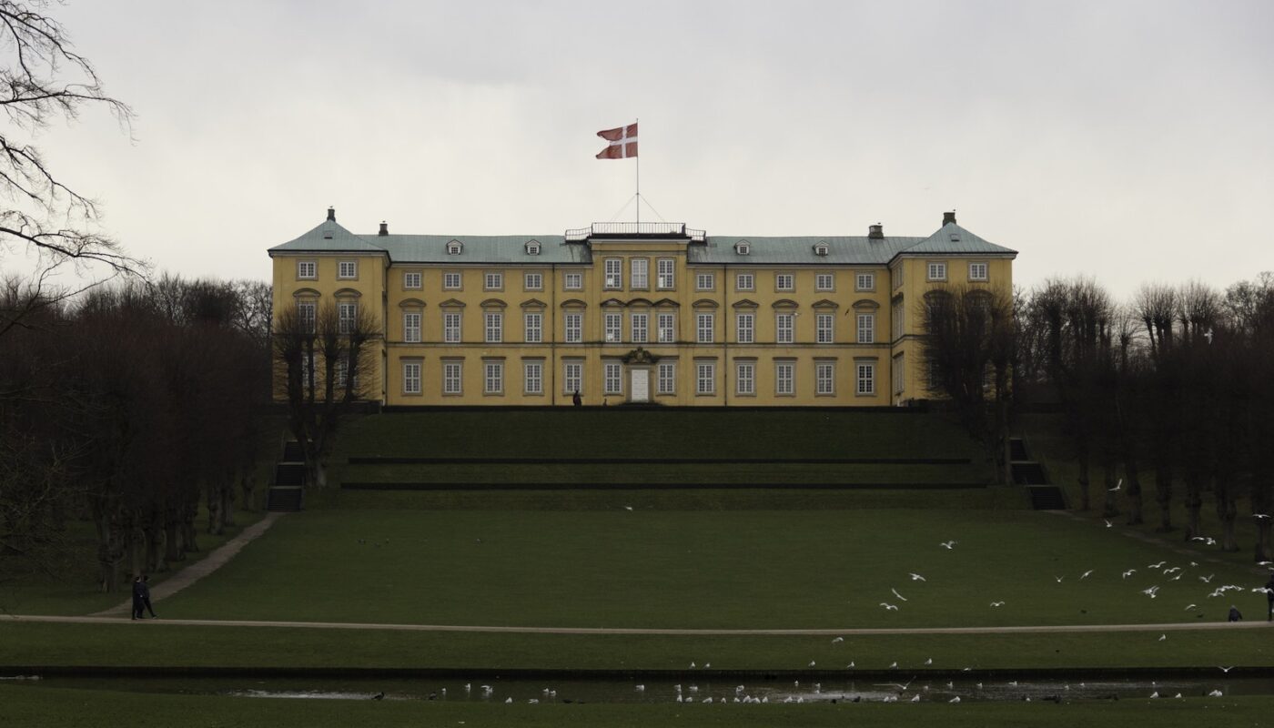 White Birds Flying IN Front of Frederiksberg Palace